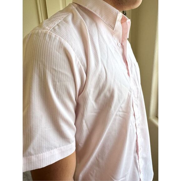 McGregor Classics light Havana pink men’s L vintage subtle pinstriped button up - Picture 1 of 7